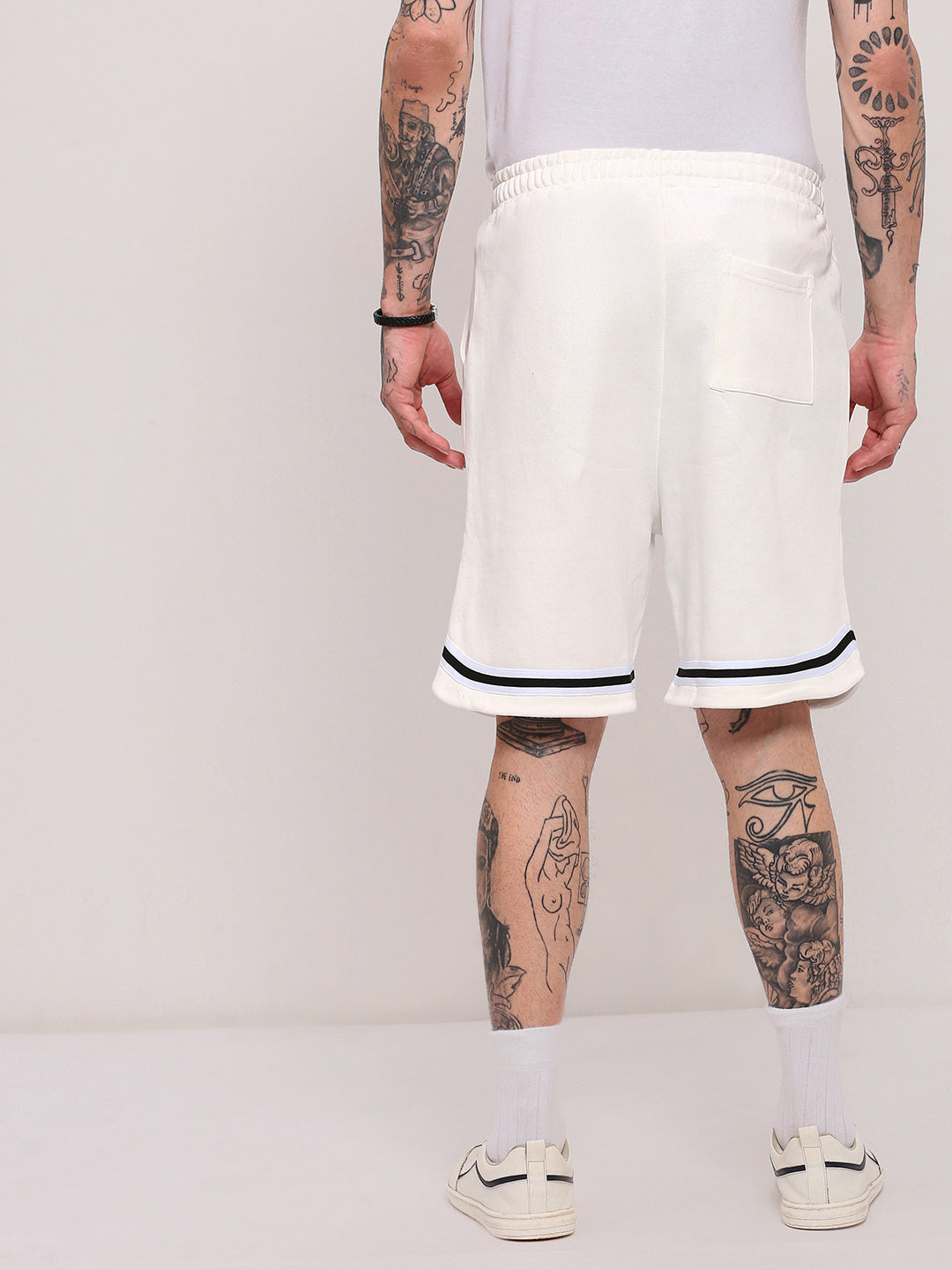 Men White Graphic Shorts