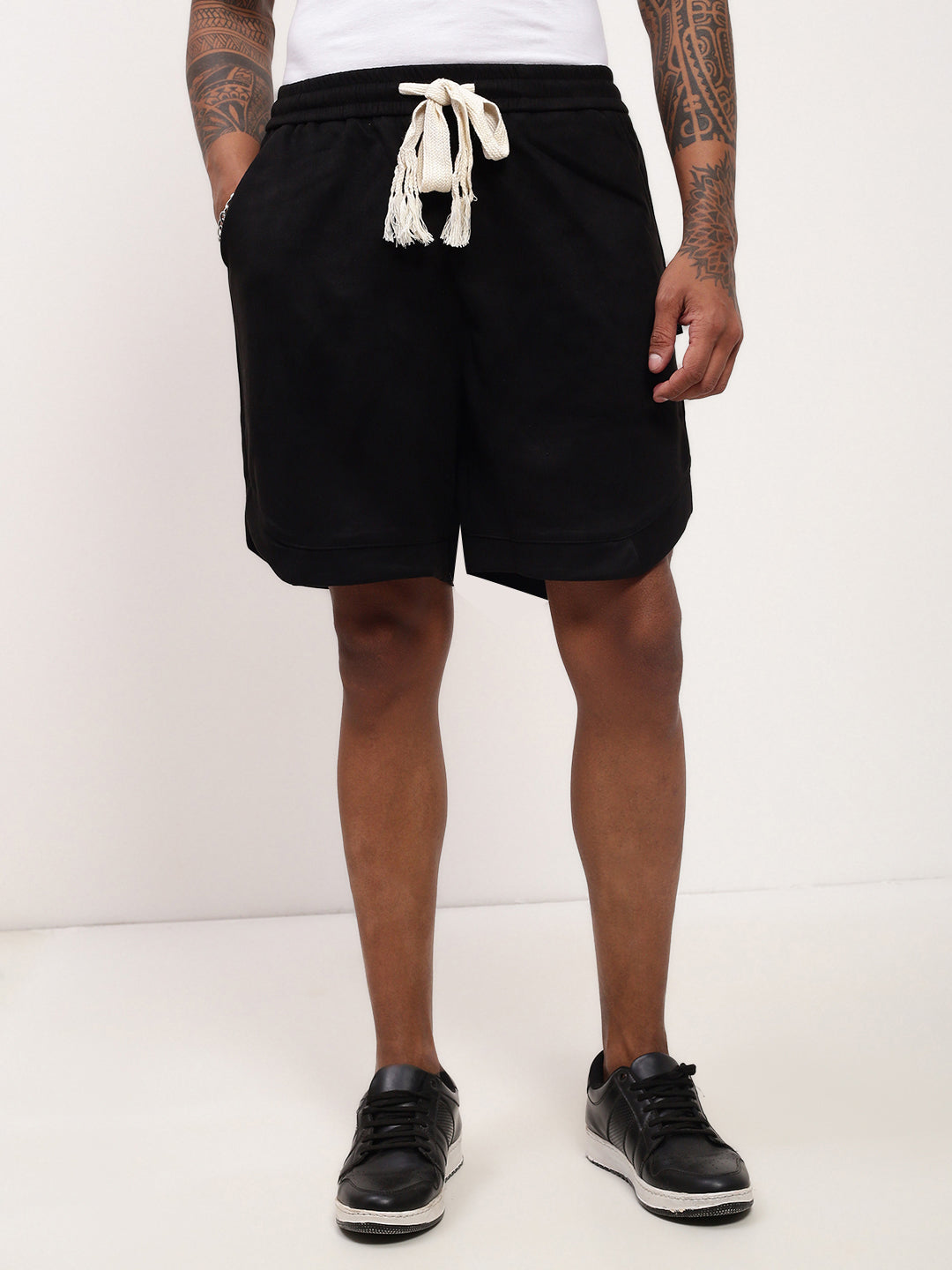 Men Black Solid Shorts