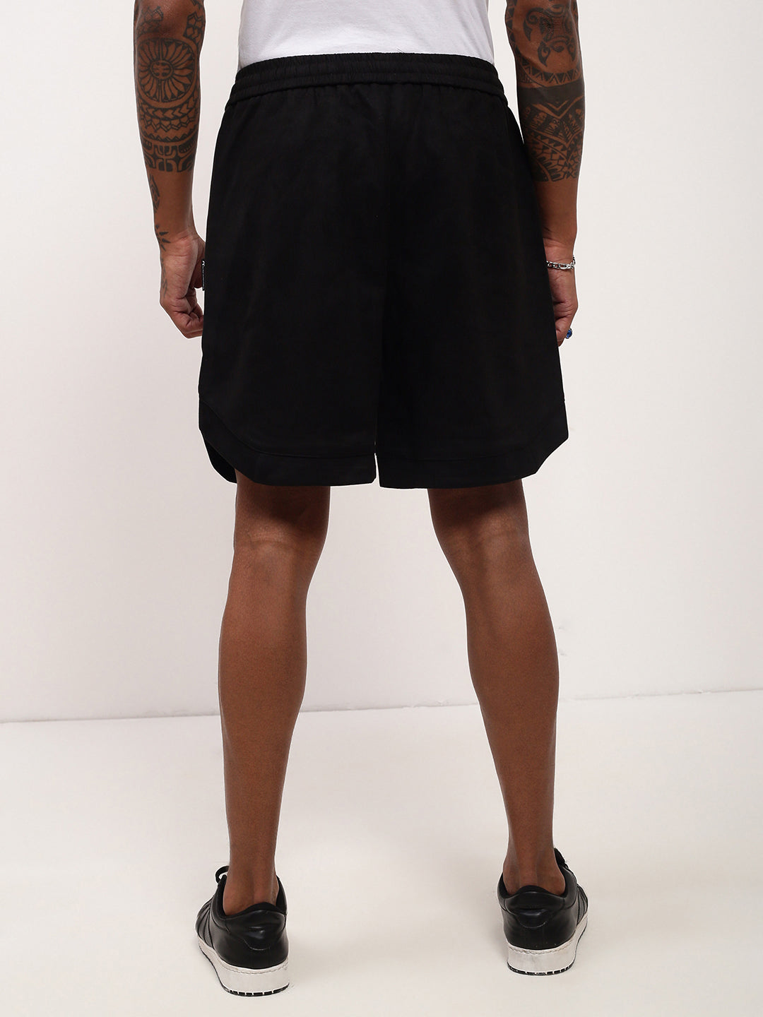 Men Black Solid Shorts