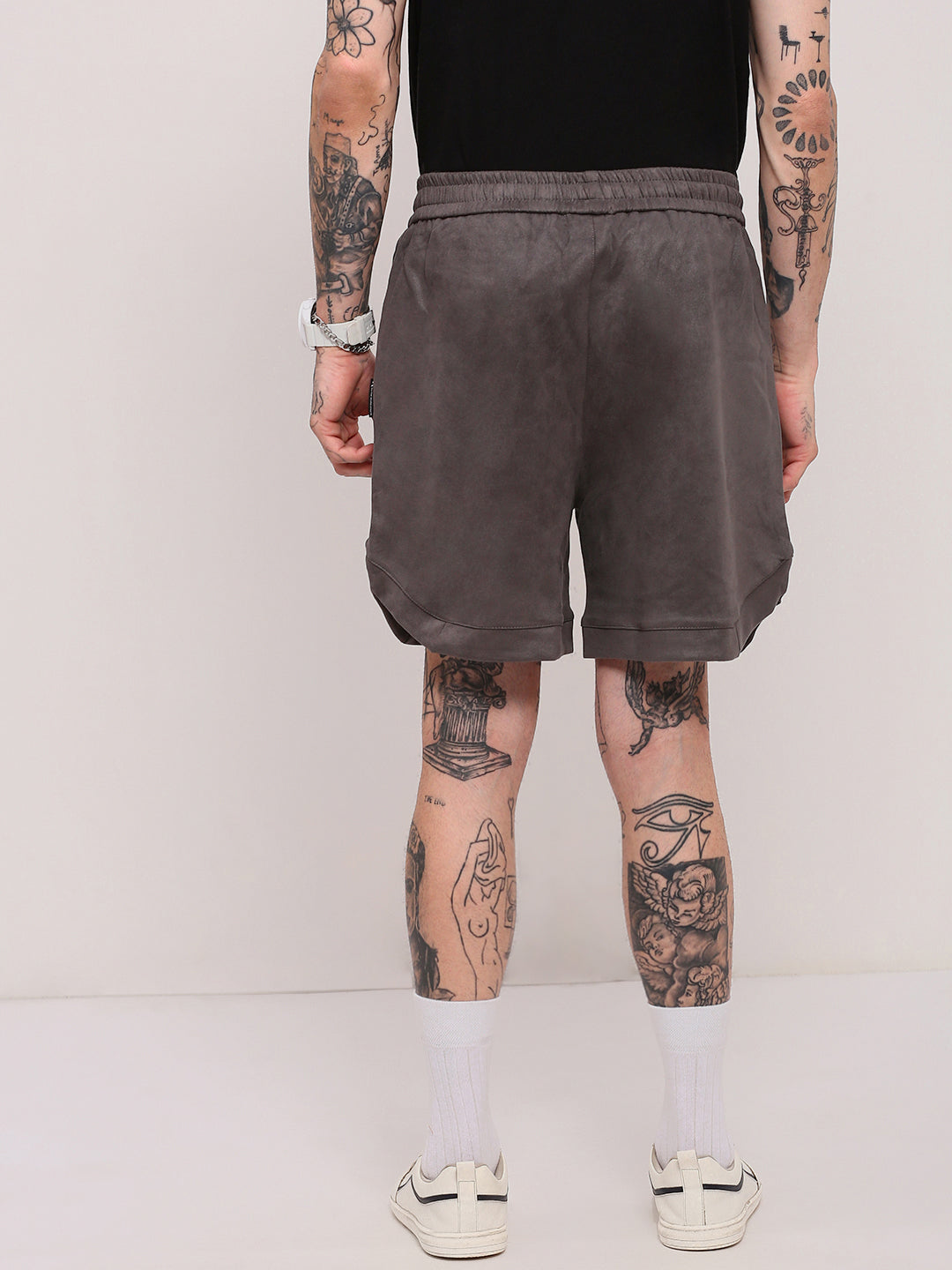 Men Grey Solid Shorts