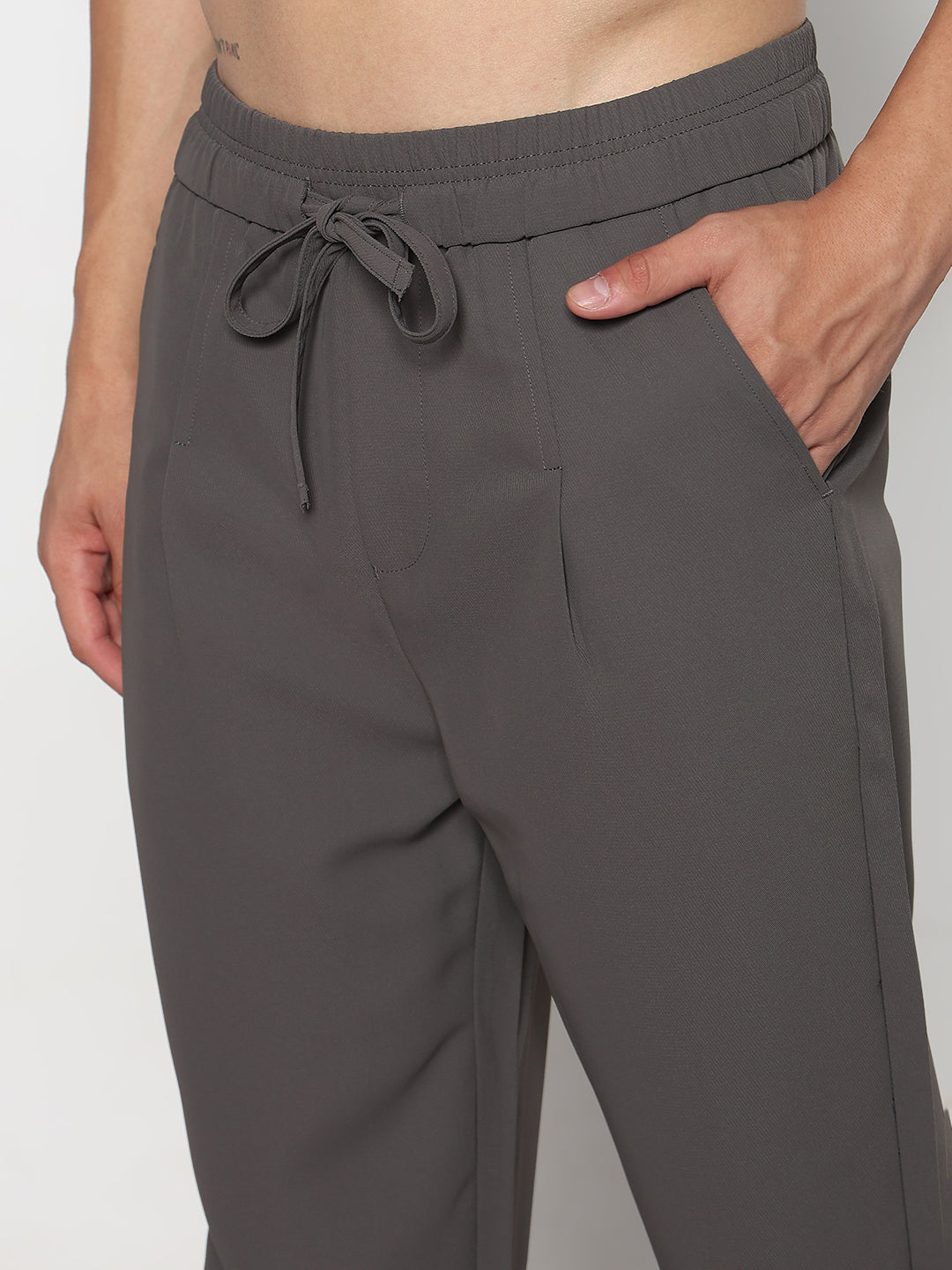 Men's Grey Straight Fit Trouser