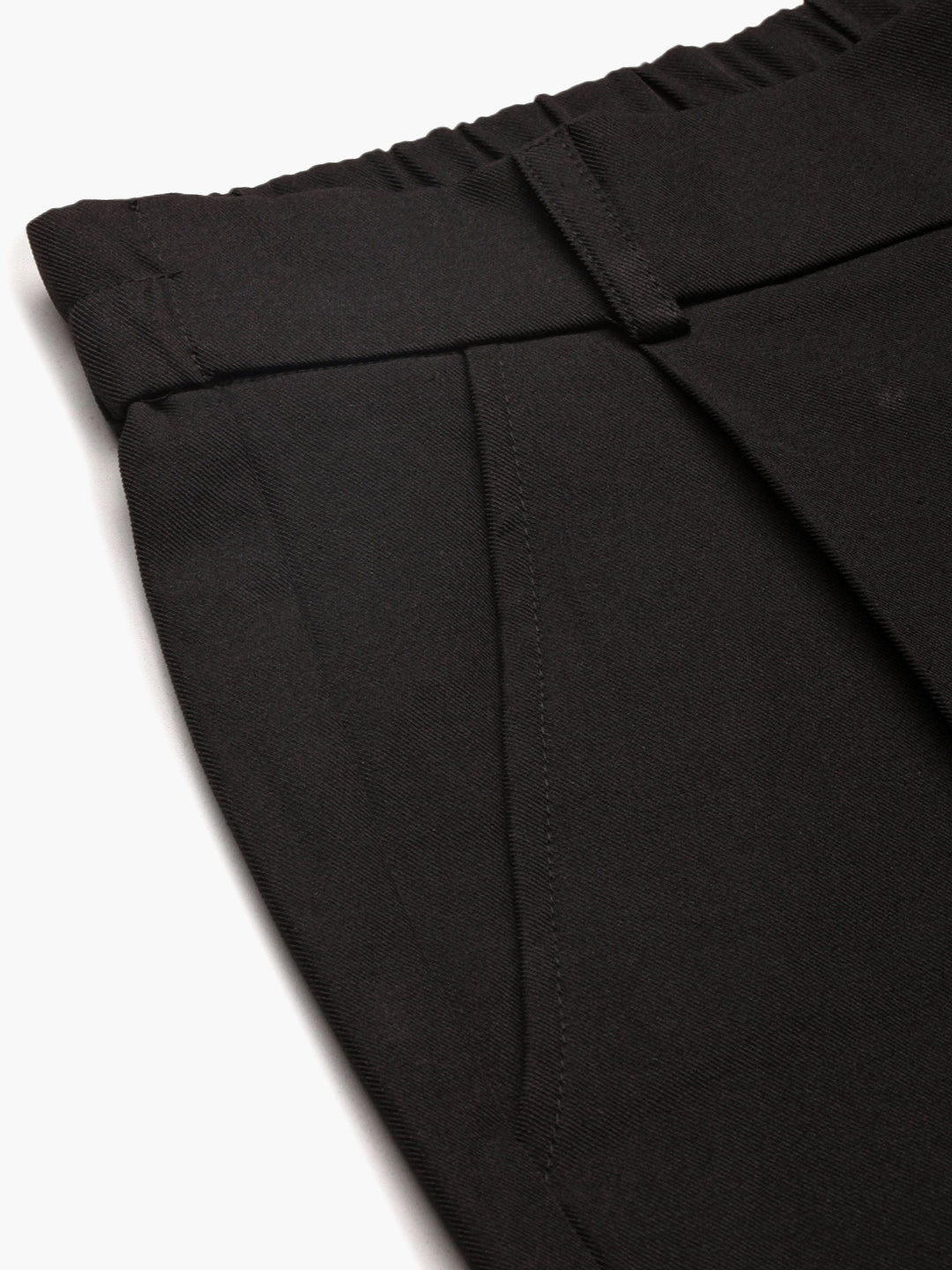 Men Black Solid Slim Fit Trousers