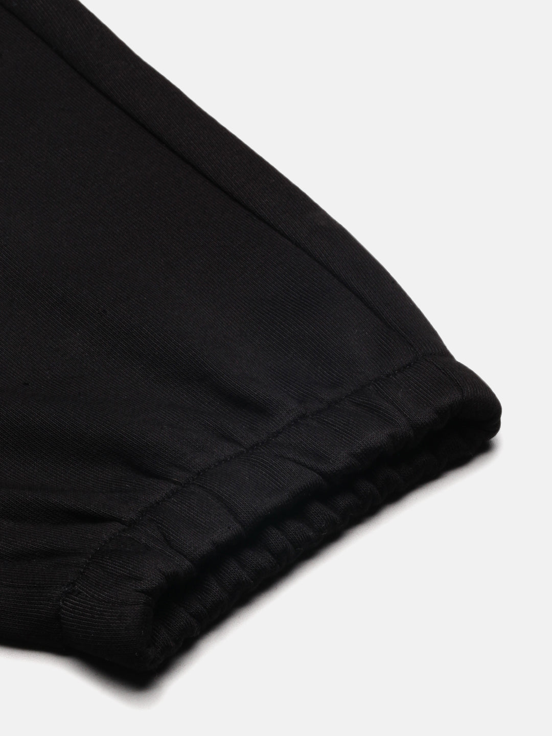 Men's Black Regular Fit Joggers with Elasticated Drawstring Waist