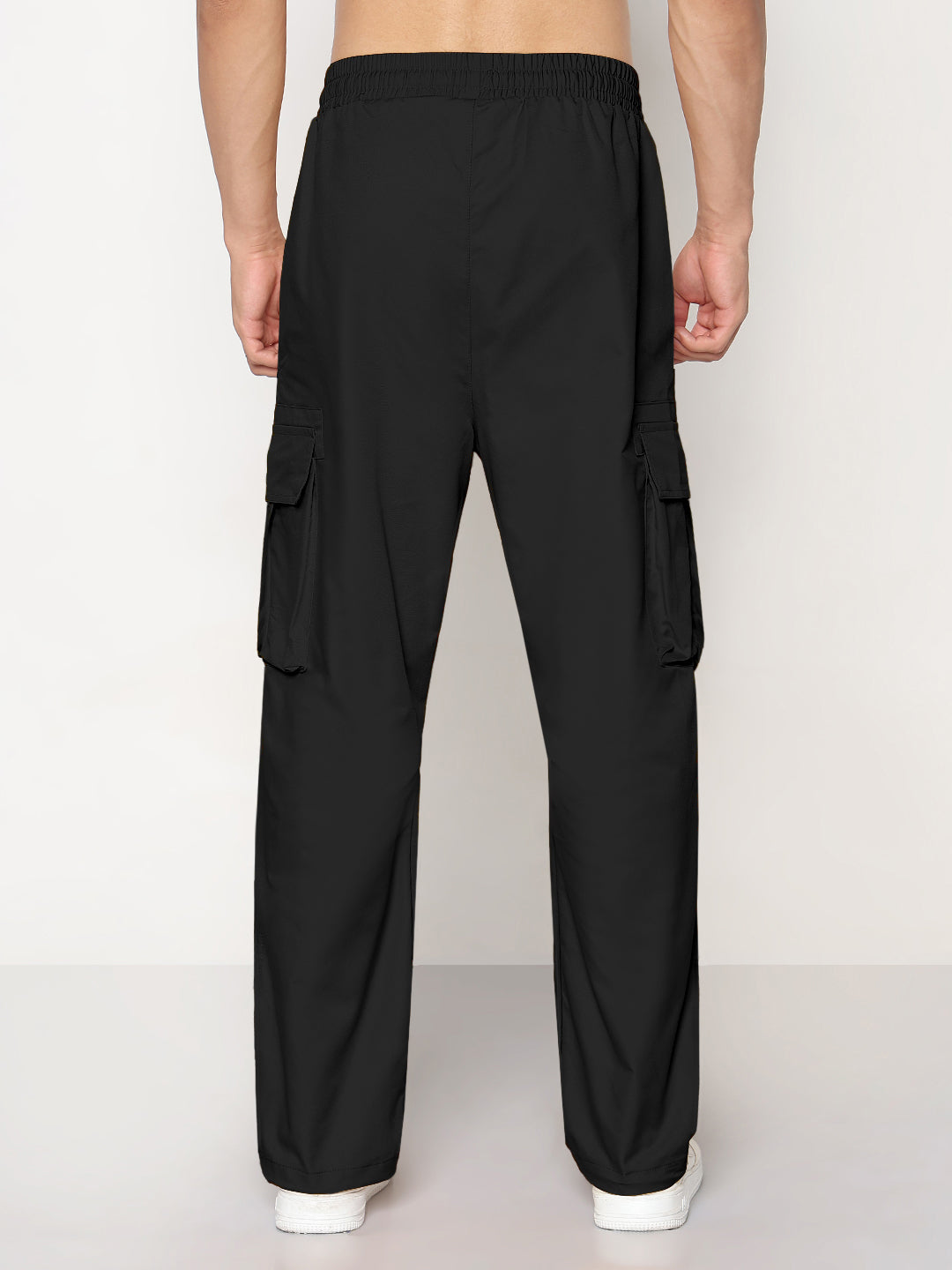 Men's Black Straight Fit Cargos