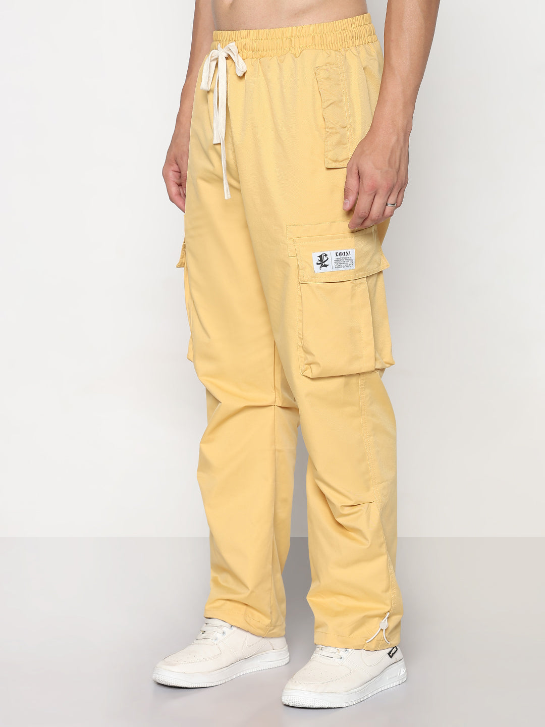 Men's Yellow Straight Fit Cargos