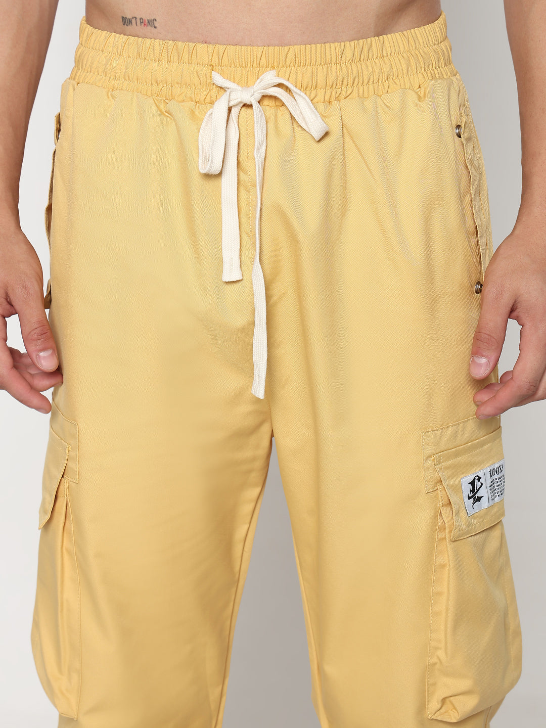 Men's Yellow Straight Fit Cargos