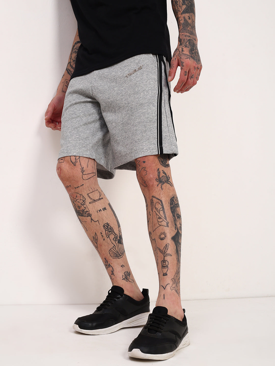 Men Grey Solid Shorts