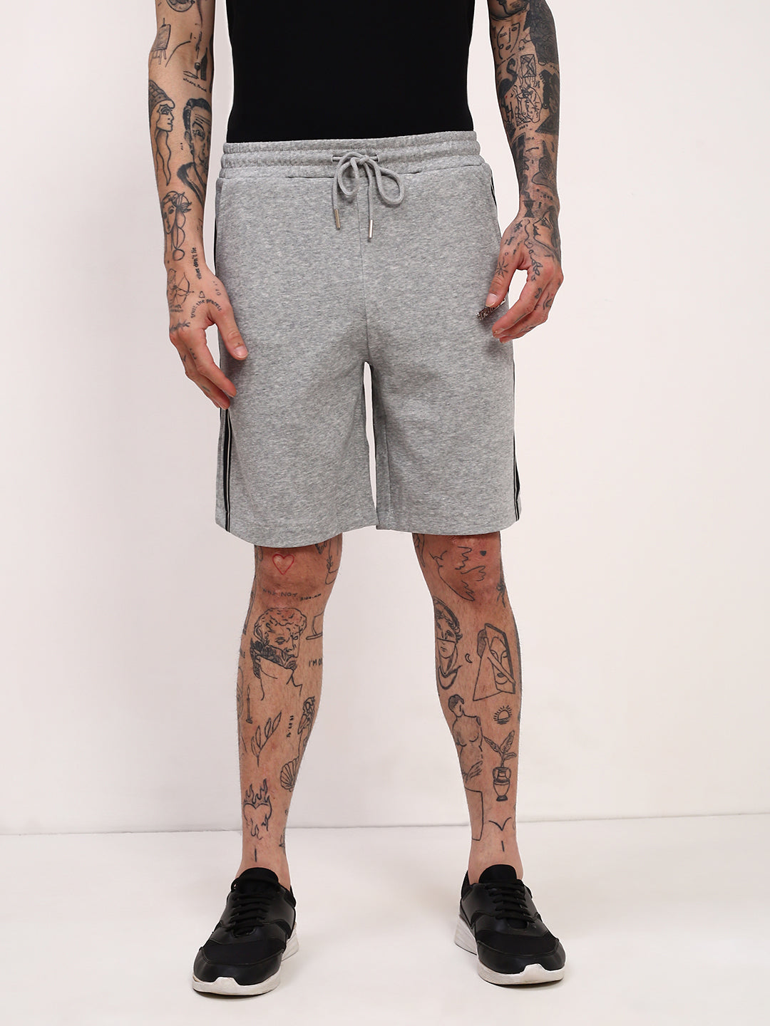 Men Grey Solid Shorts