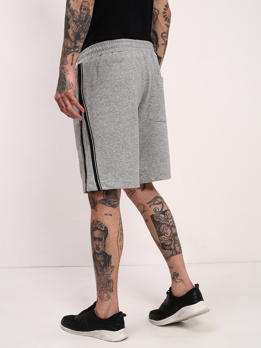 Men Grey Solid Shorts