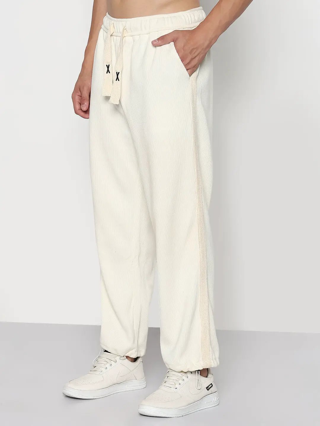 Men's Cream Corduroy Relaxed Fit Trouser - from SHOWOFFFF