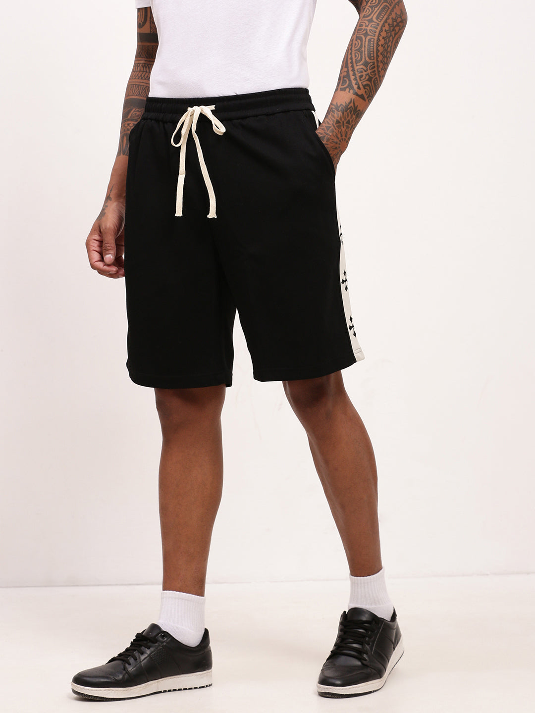 Men Black Solid Shorts