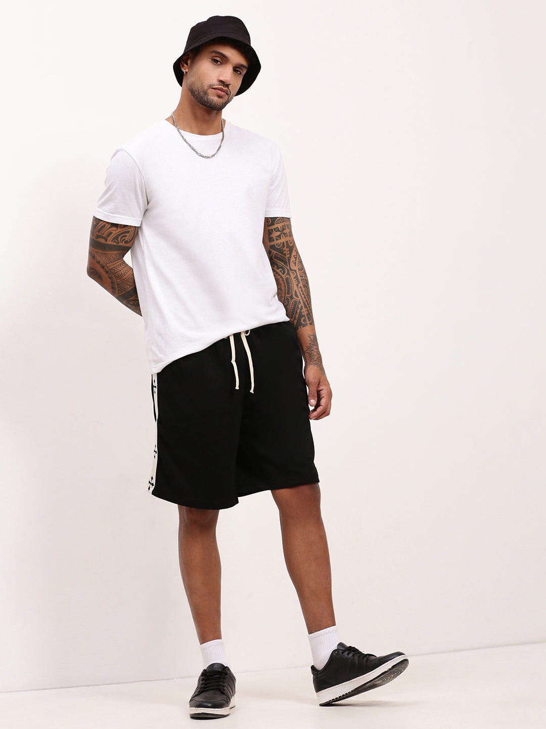 Men Black Solid Shorts