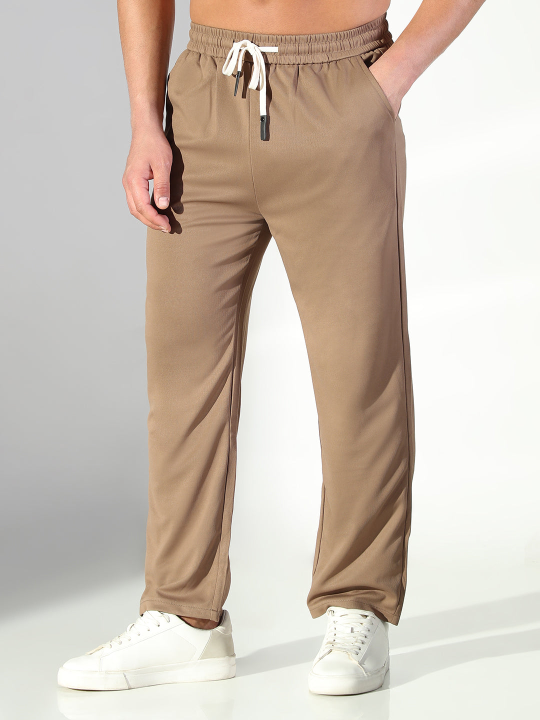 Men Brown Solid Trousers