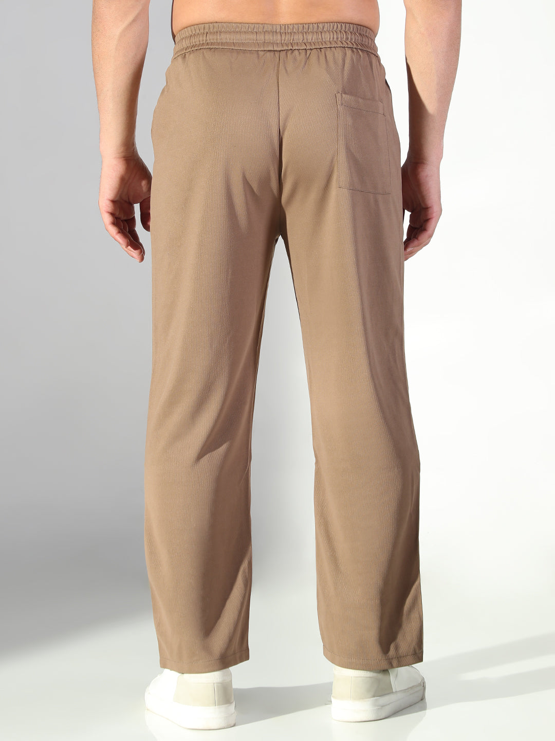 Men Brown Solid Trousers