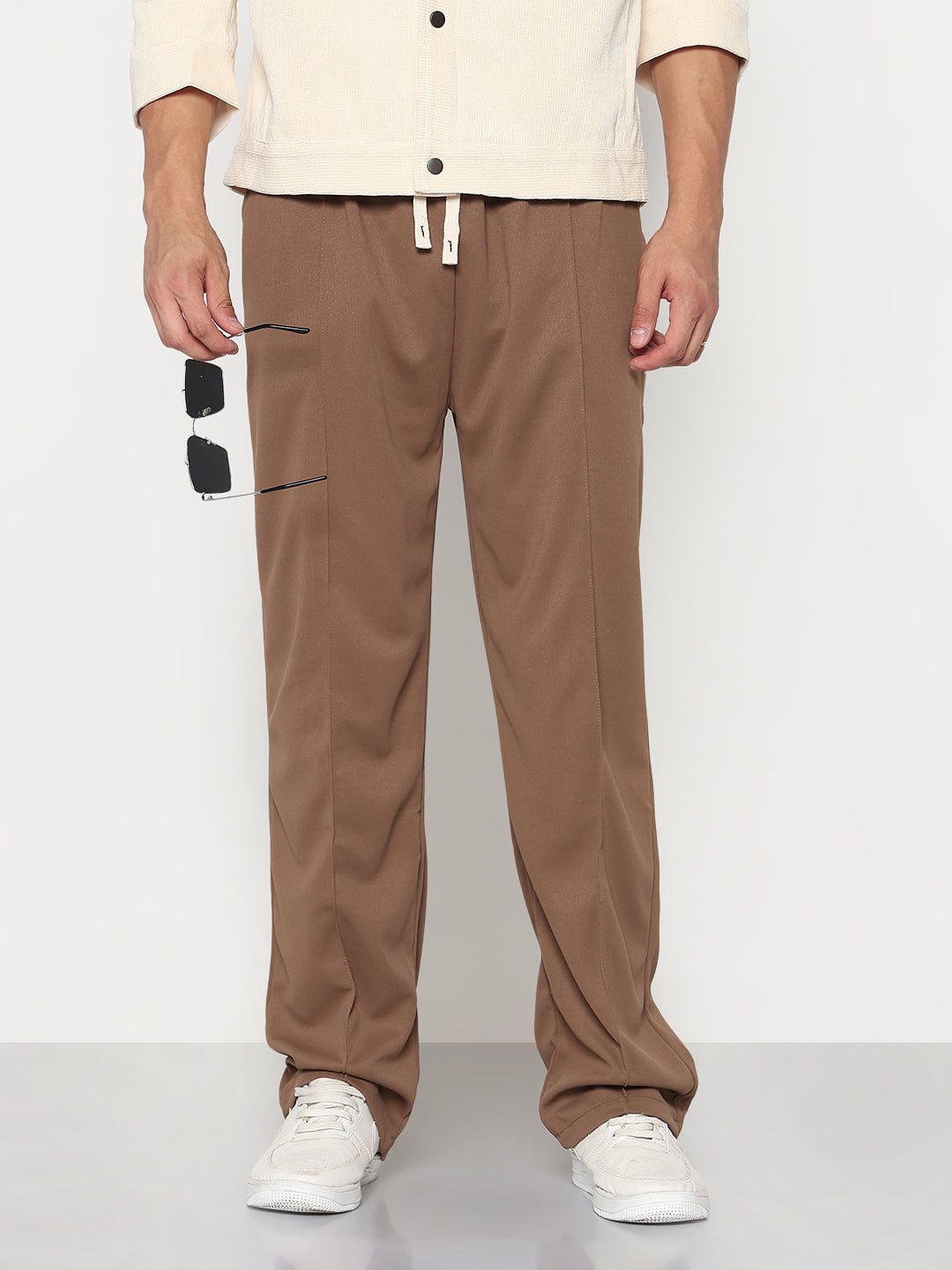 Men's Brown Relaxed Fit Trouser