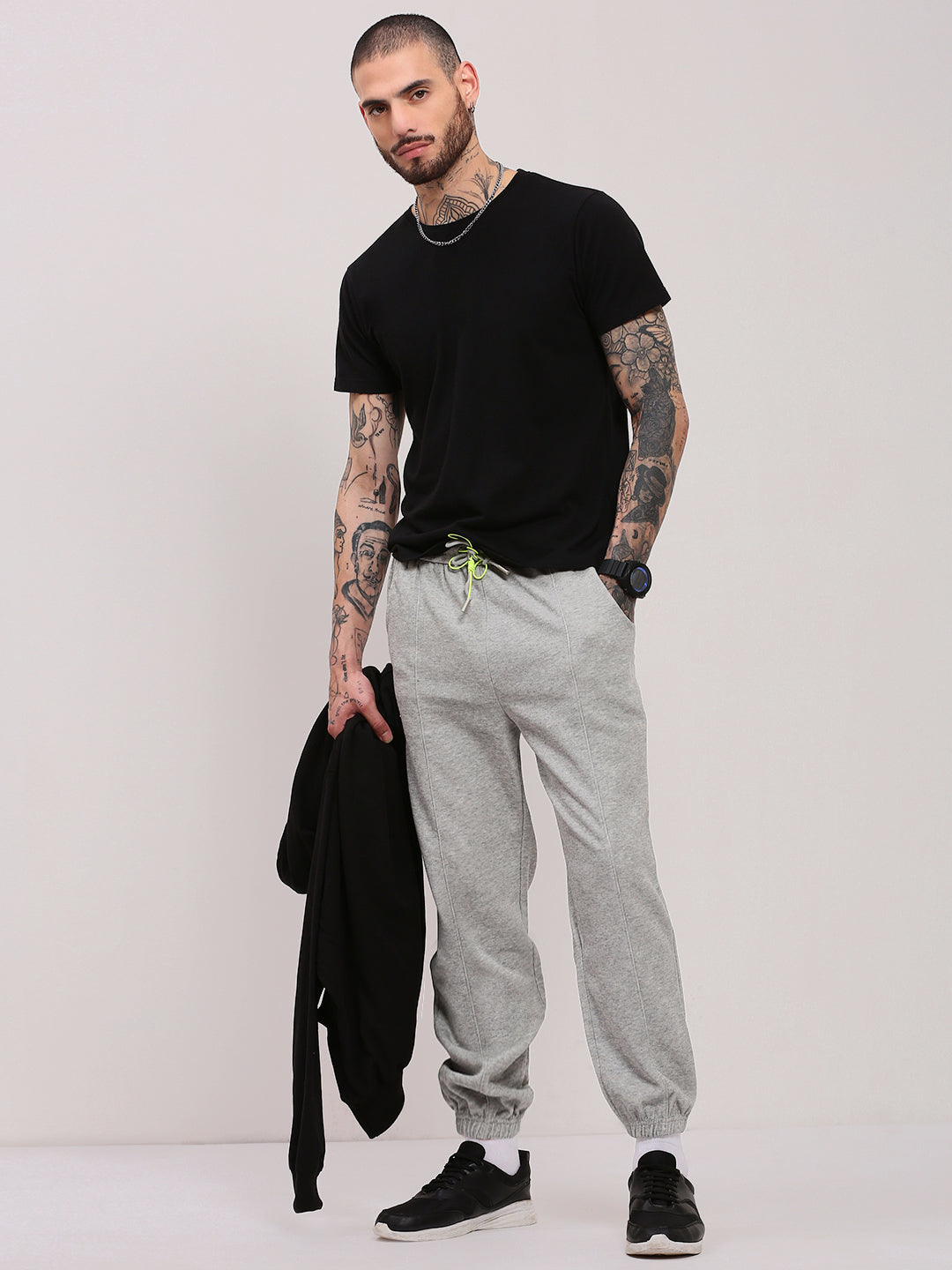 Men Grey Solid Jogger