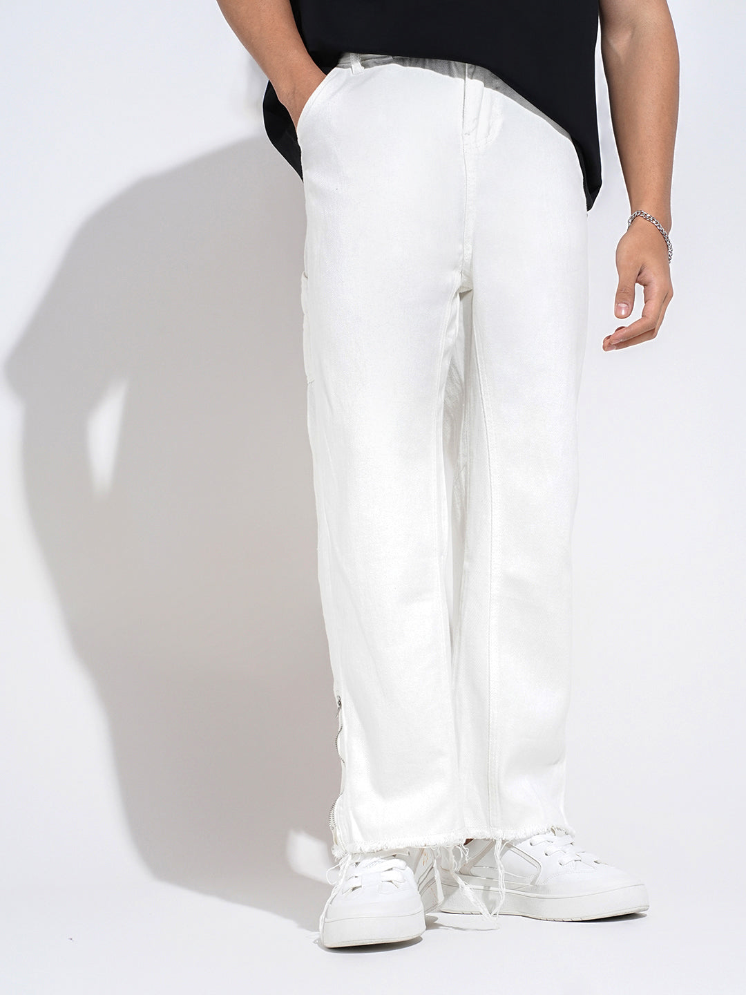 Men's White Straight Fit Jeans