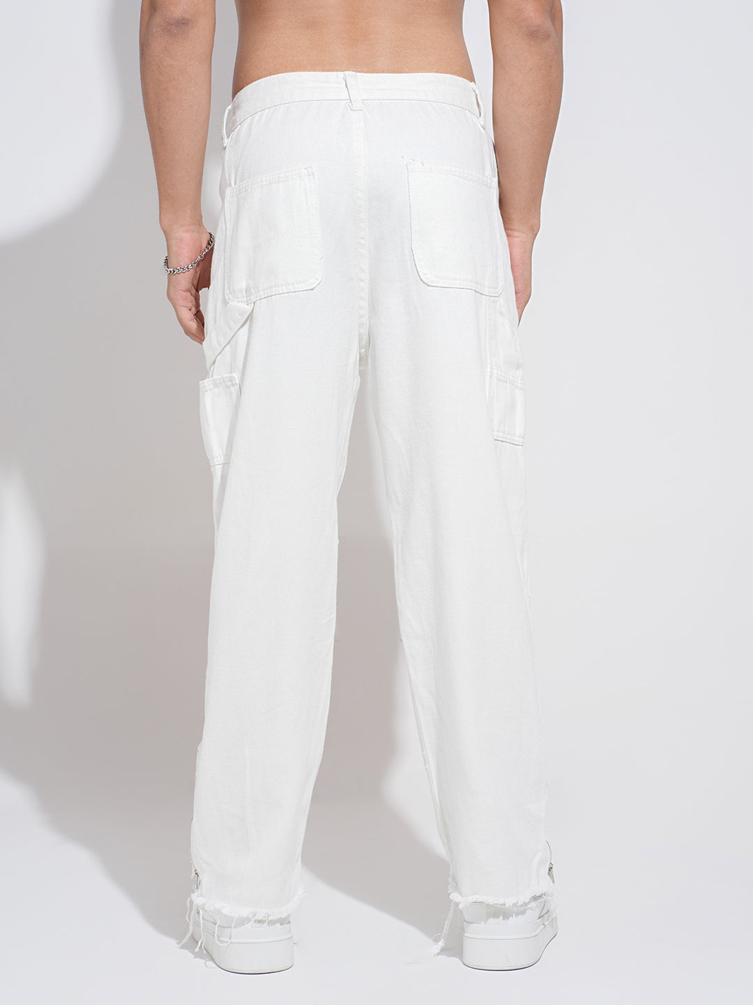 Men's White Straight Fit Jeans