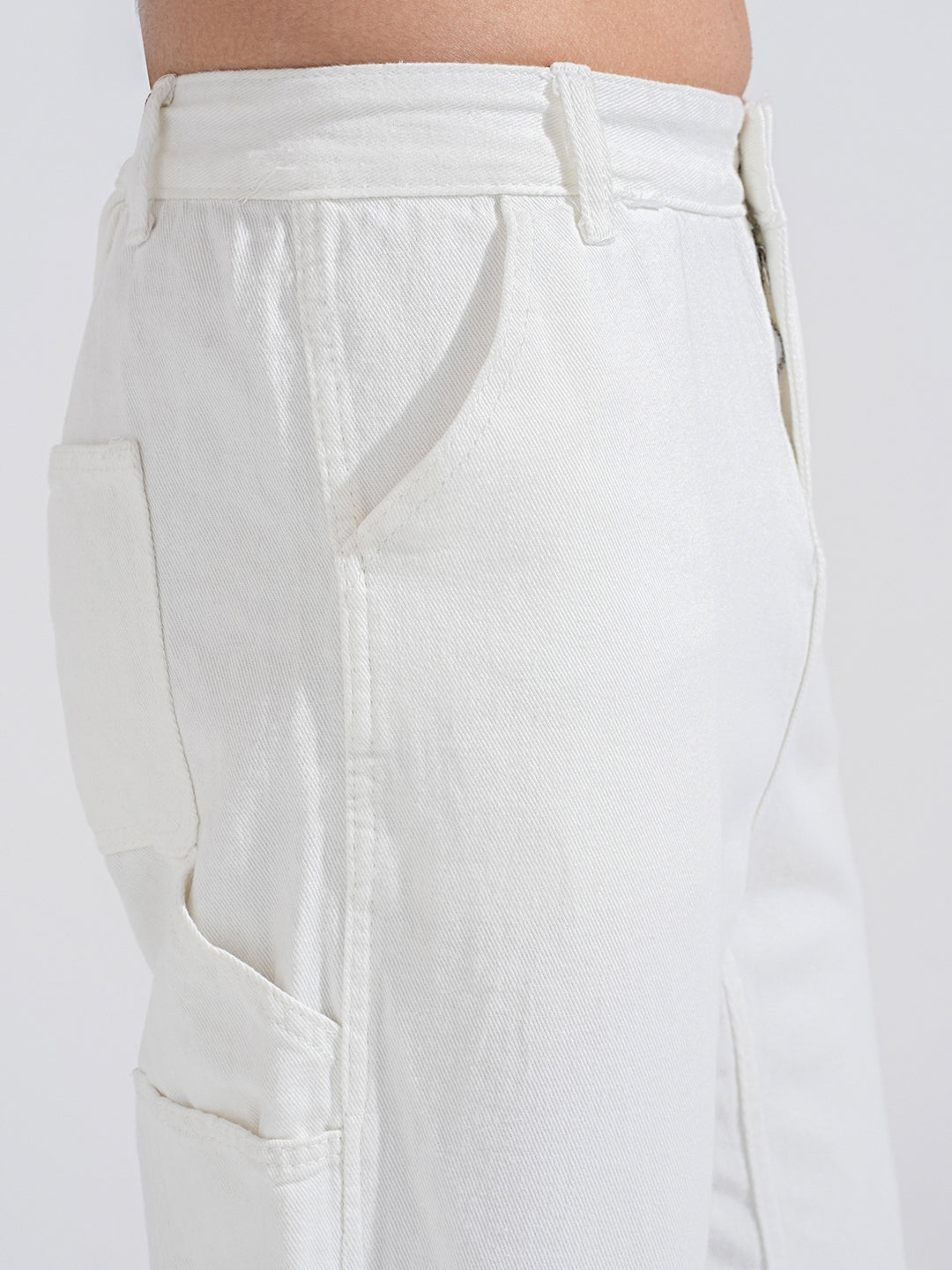 Men's White Straight Fit Jeans