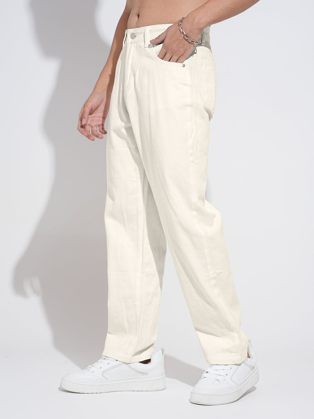 Men's Off-White Straight Fit Denim Jeans