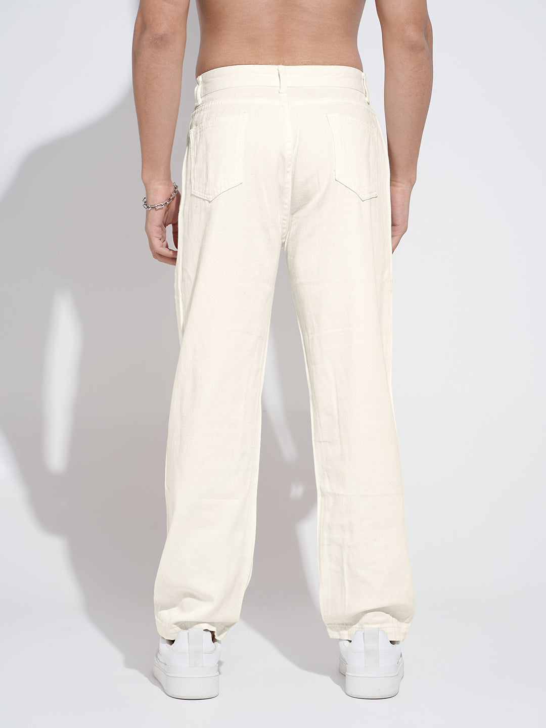Men's Off-White Straight Fit Denim Jeans