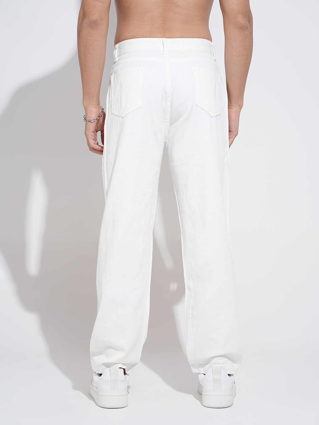 Men's White Straight Fit Jeans