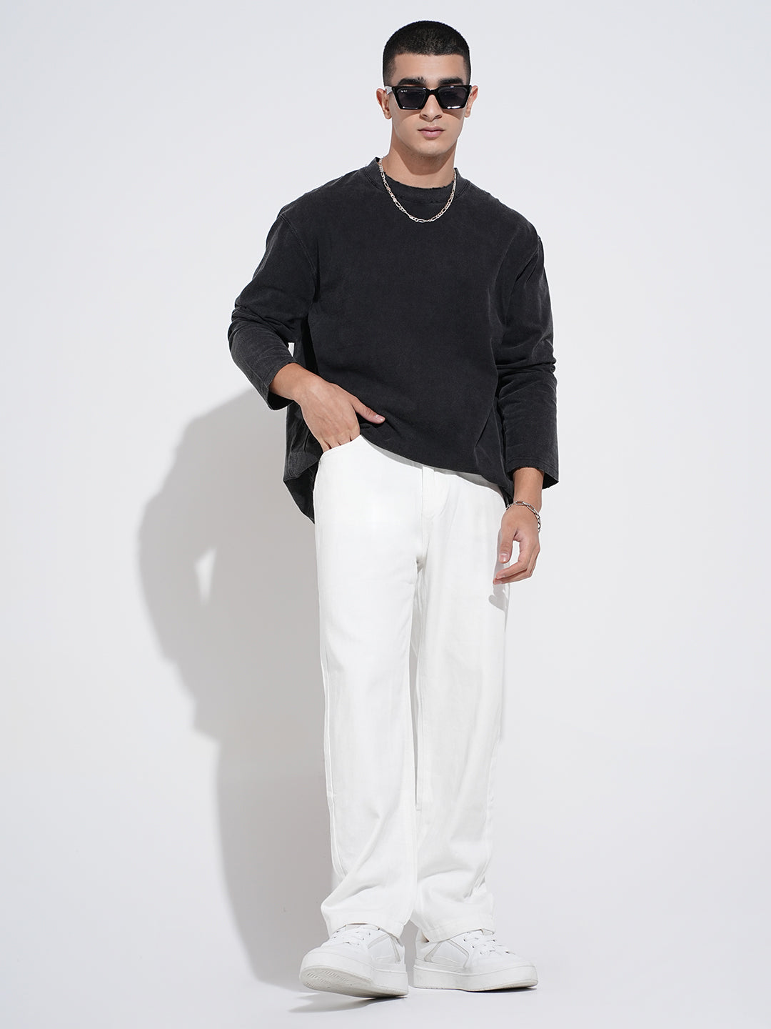 Men's White Straight Fit Jeans