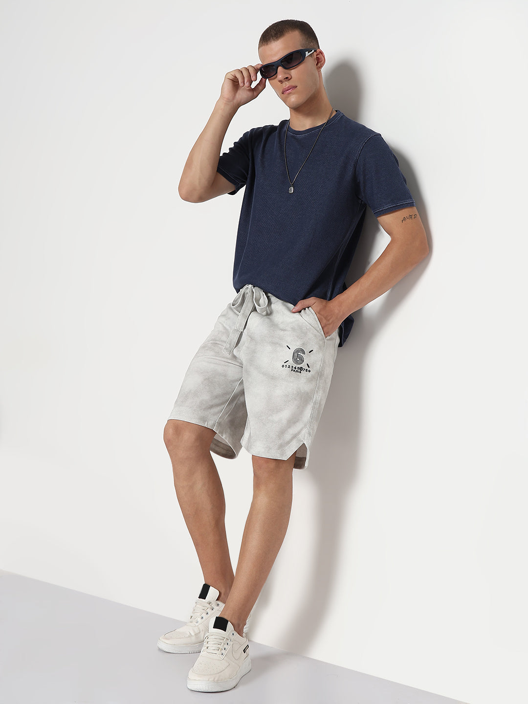 Men's Grey Shaded Relaxed Fit Shorts