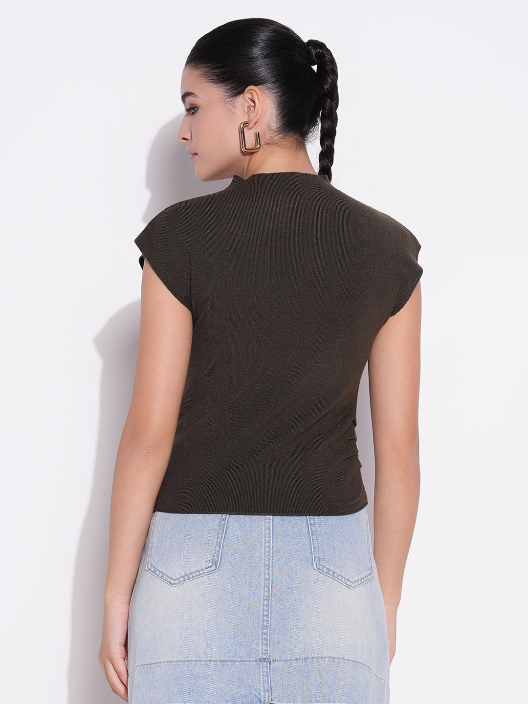 Women Olive Solid Top