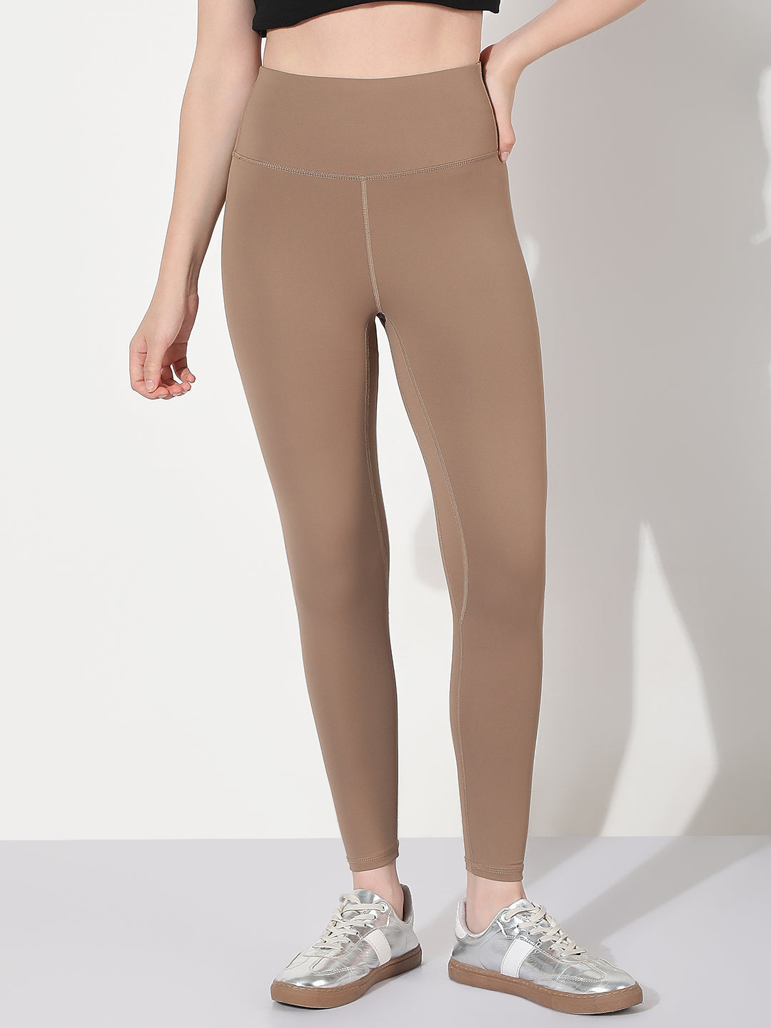 Women's Brown Skinny Fit Track Pants