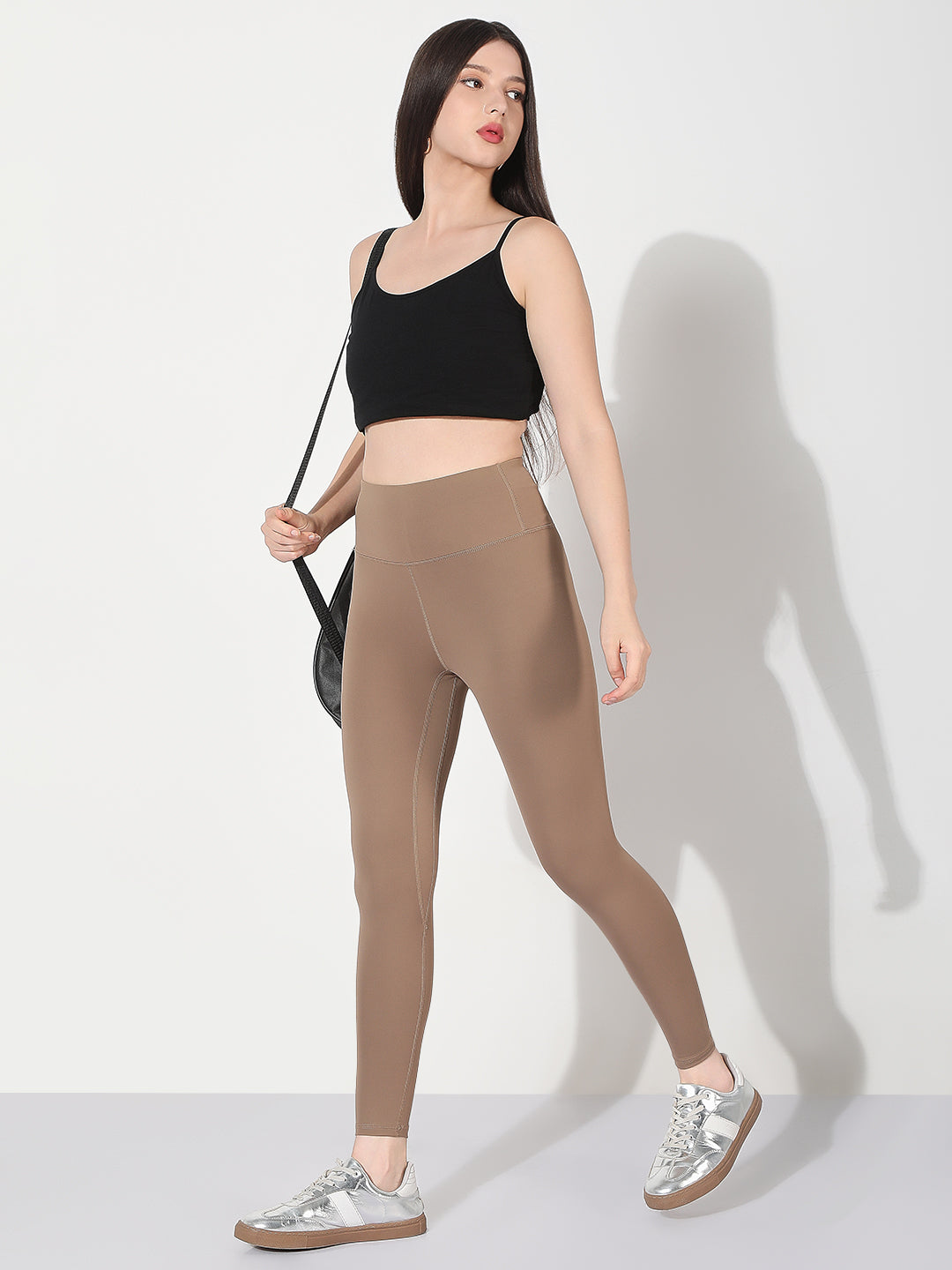 Women's Brown Skinny Fit Track Pants