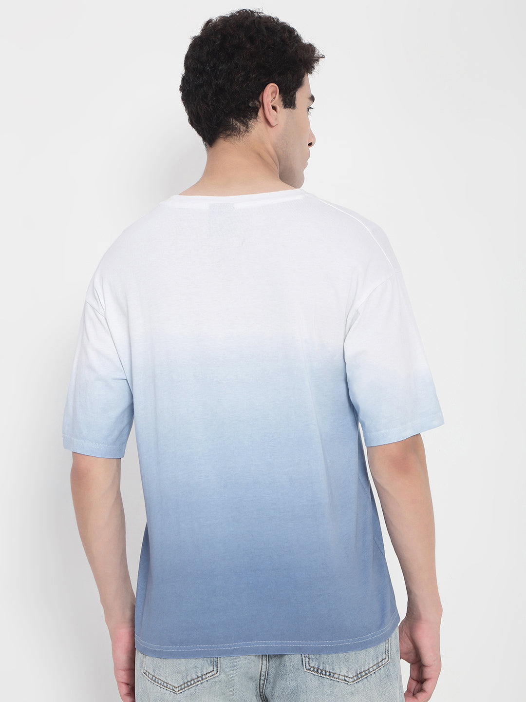 Men's White Ombre Relaxed Fit T-Shirt