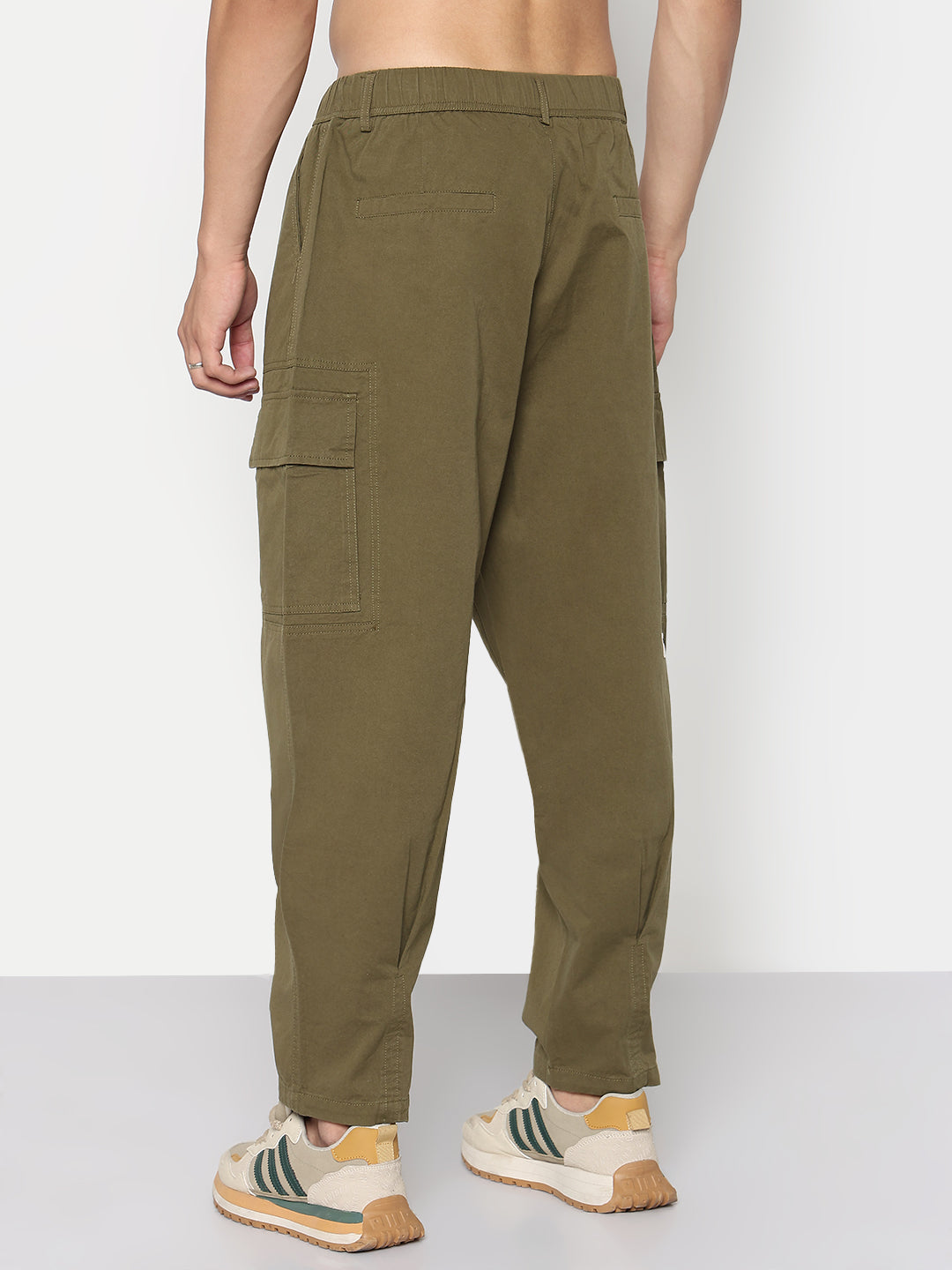 Men's Olive Relaxed Fit Cargos