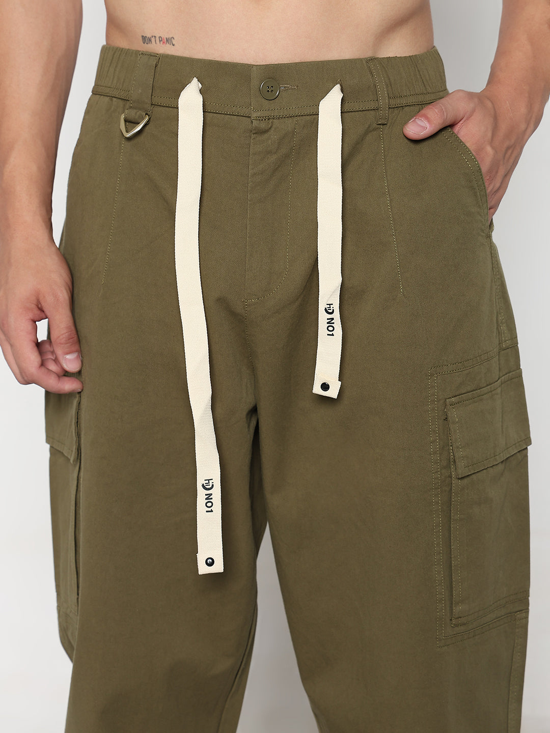 Men's Olive Relaxed Fit Cargos