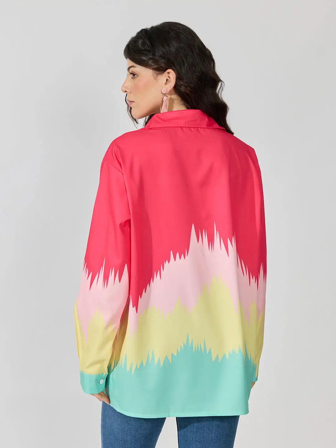 Women's Abstract Print Pink Shirt