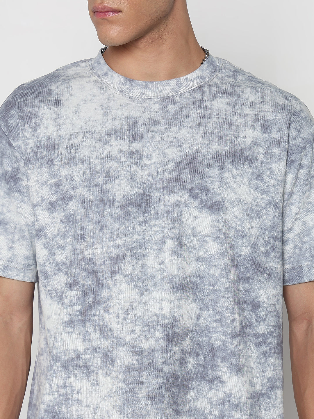 Men's Tie and Dye Blue Regular Fit T-Shirt