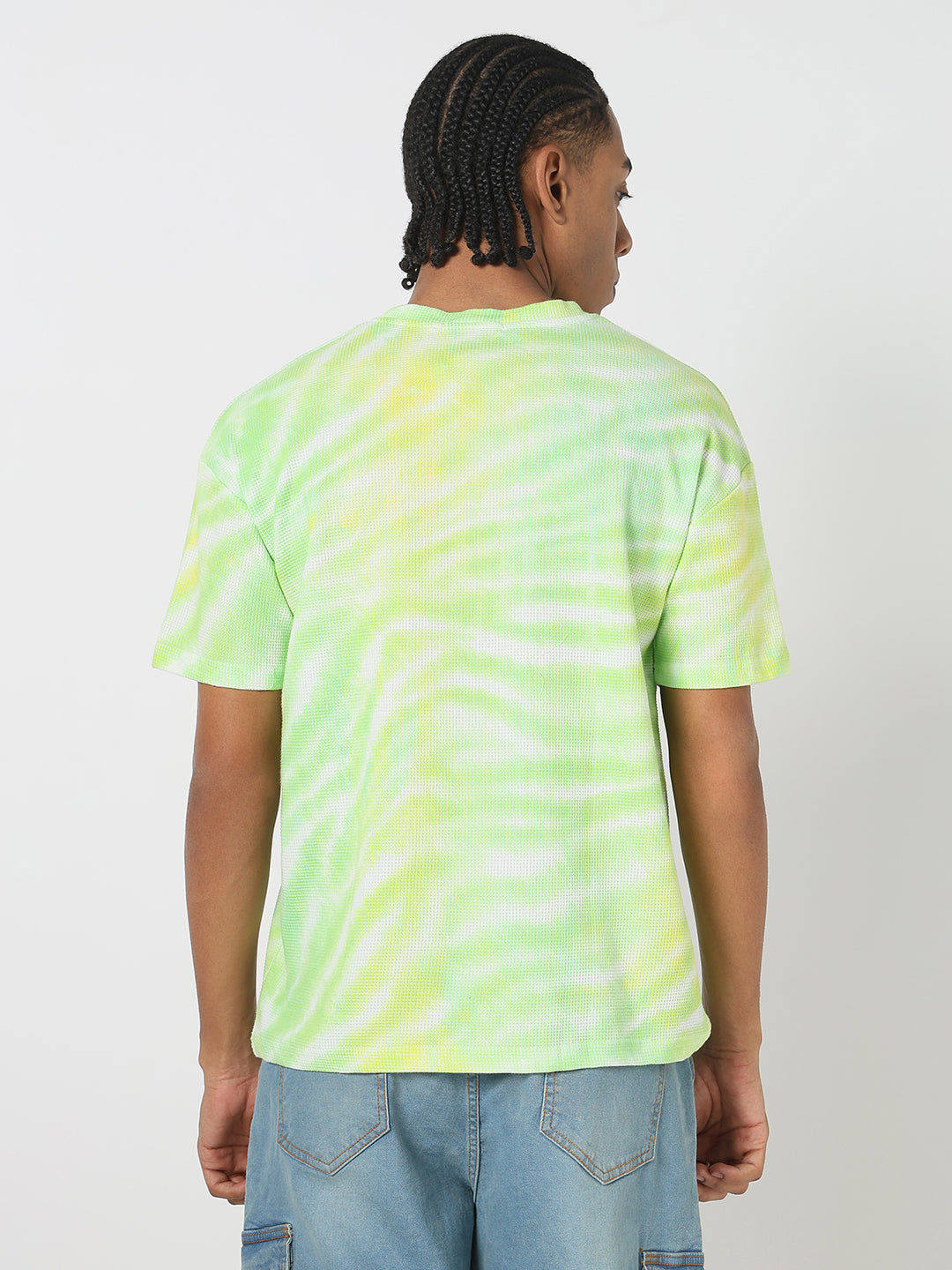 Men Casual Green Tie & Dye T-Shirt