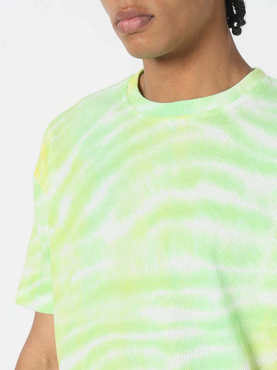 Men Casual Green Tie & Dye T-Shirt