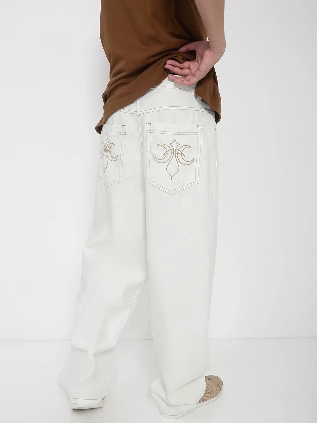 Shop White Casual Baggy Fit Men's Jeans | SHOWOFFFF