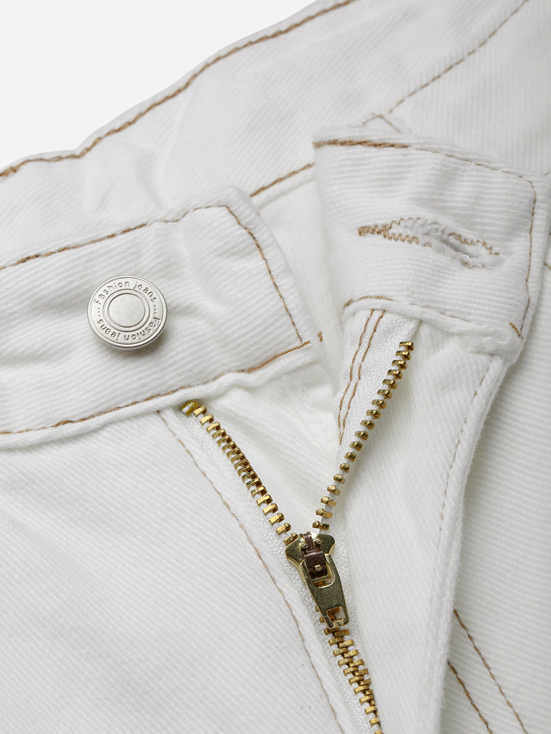 Men's White Baggy Fit Jeans