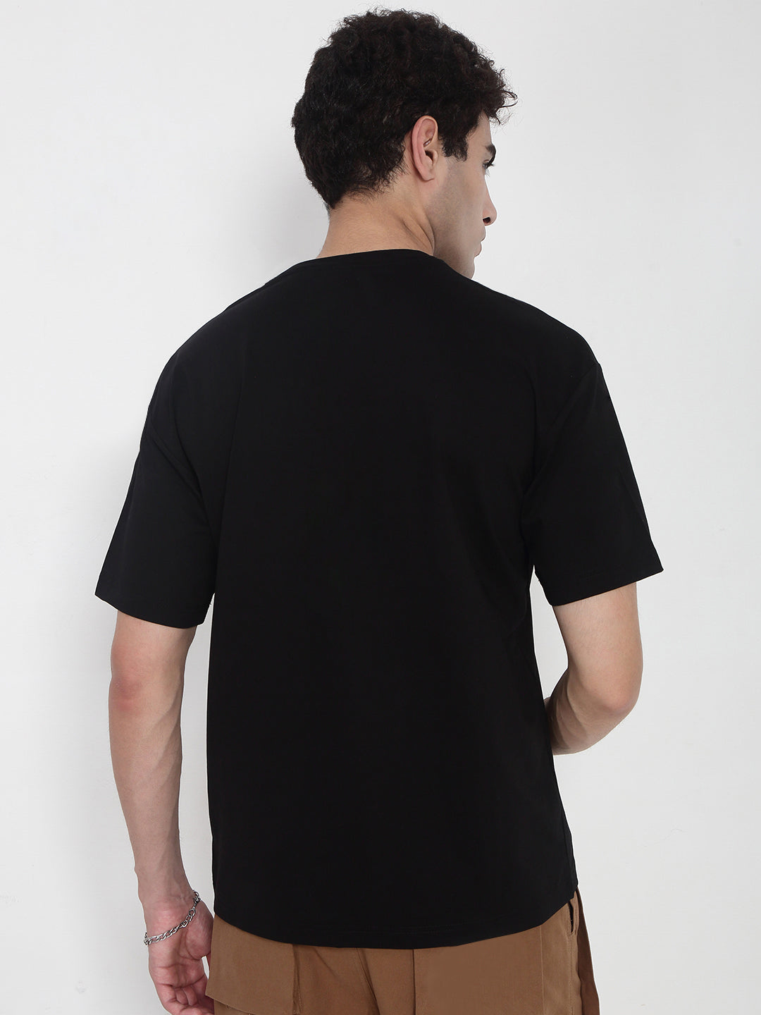 Men's Black Graphic Printed T-Shirt