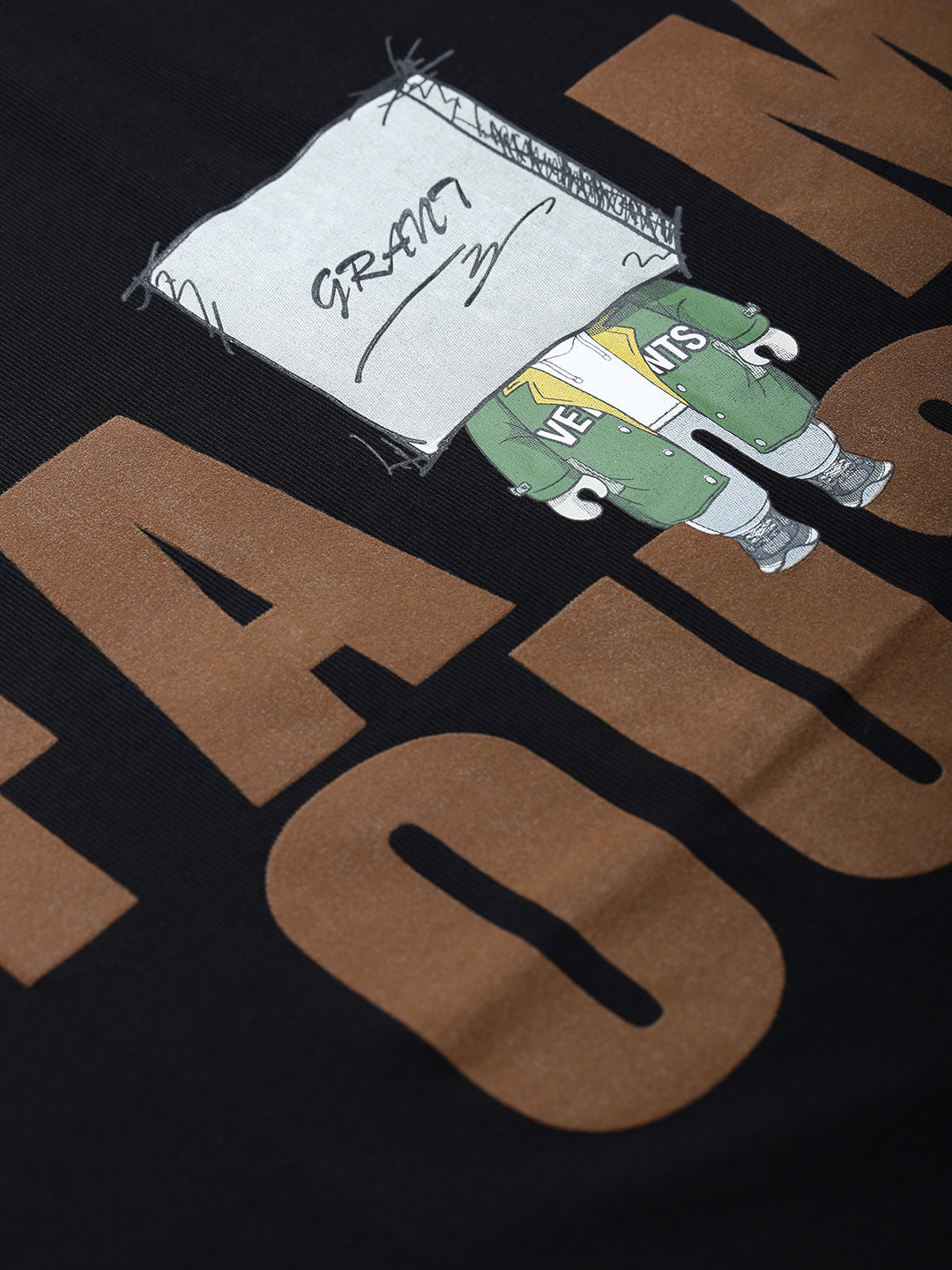 Men's Black Graphic Printed T-Shirt