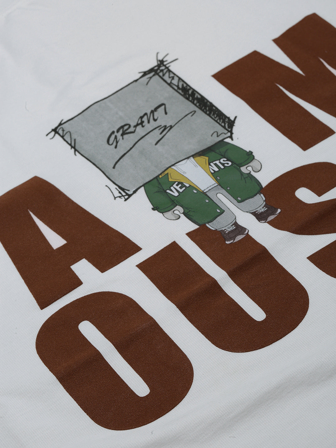 Men's White Graphic Printed T-Shirt