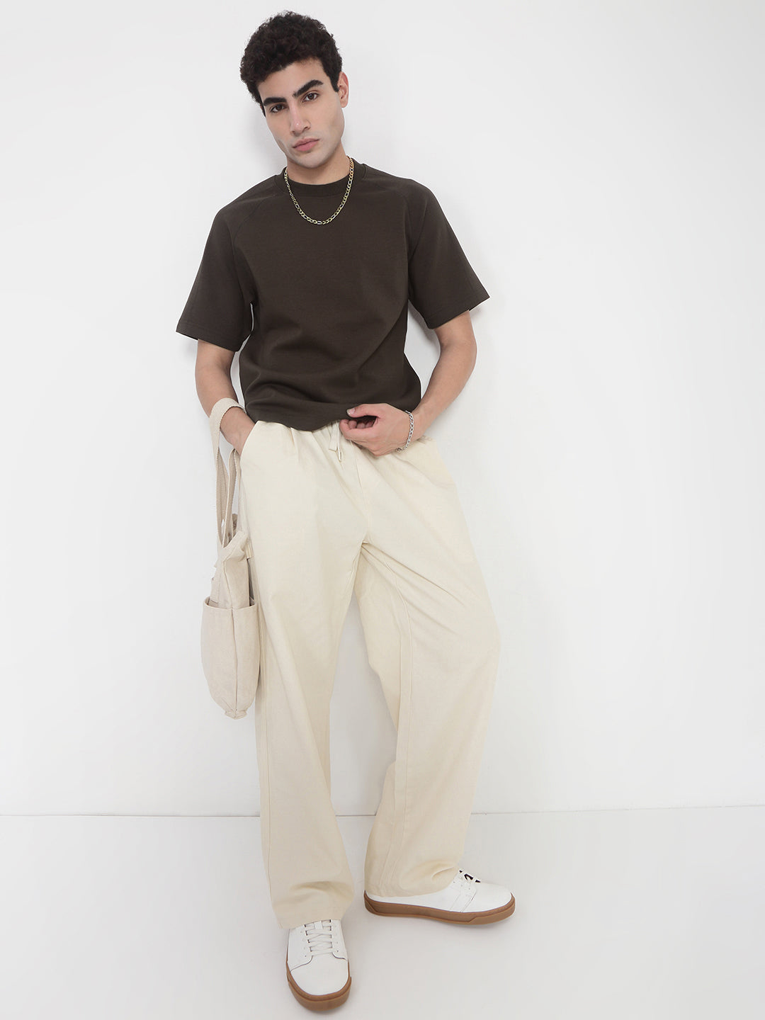 Men's Brown Relaxed Fit T-Shirt