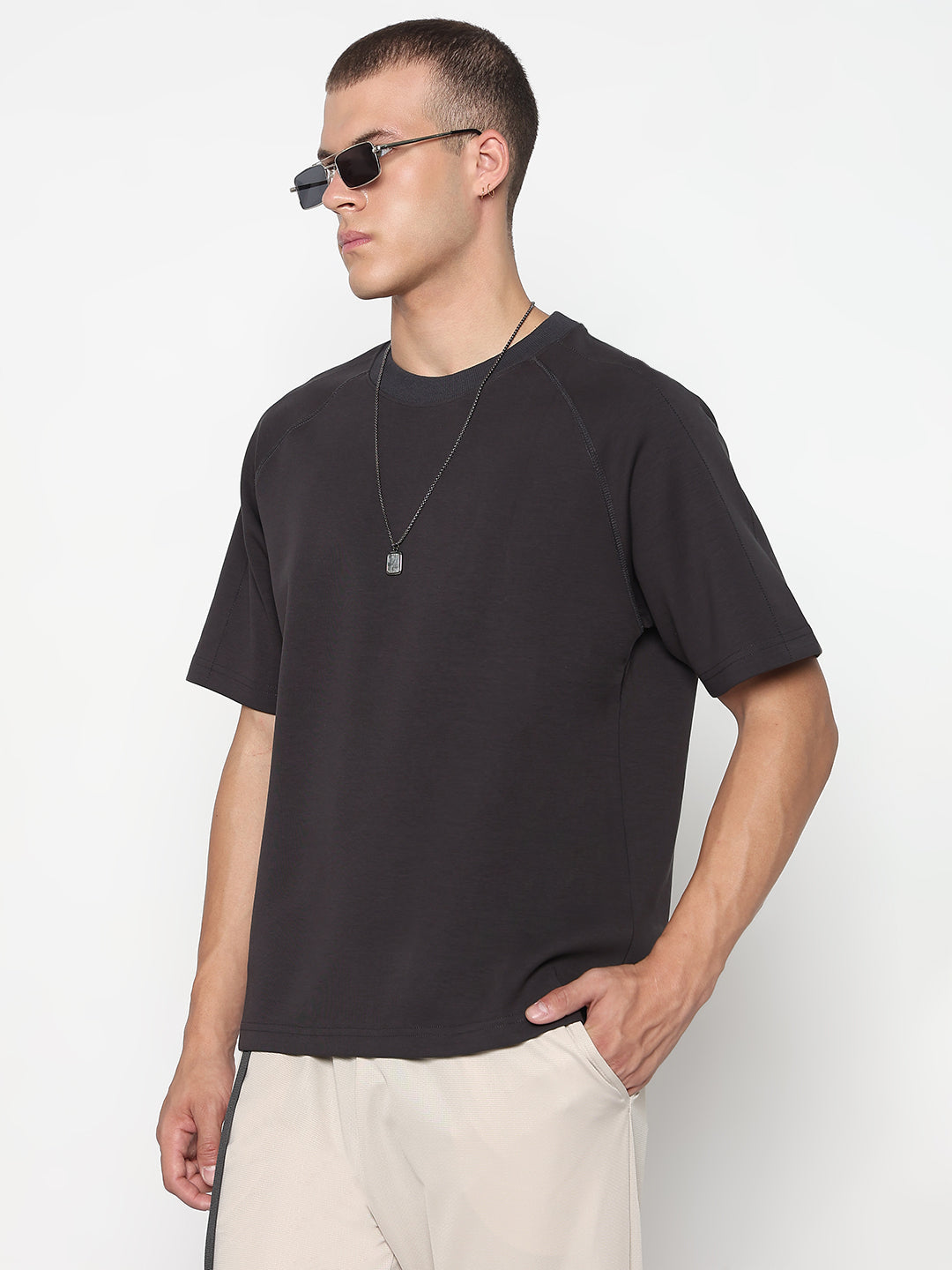 Men's Grey Regular Fit T-Shirt