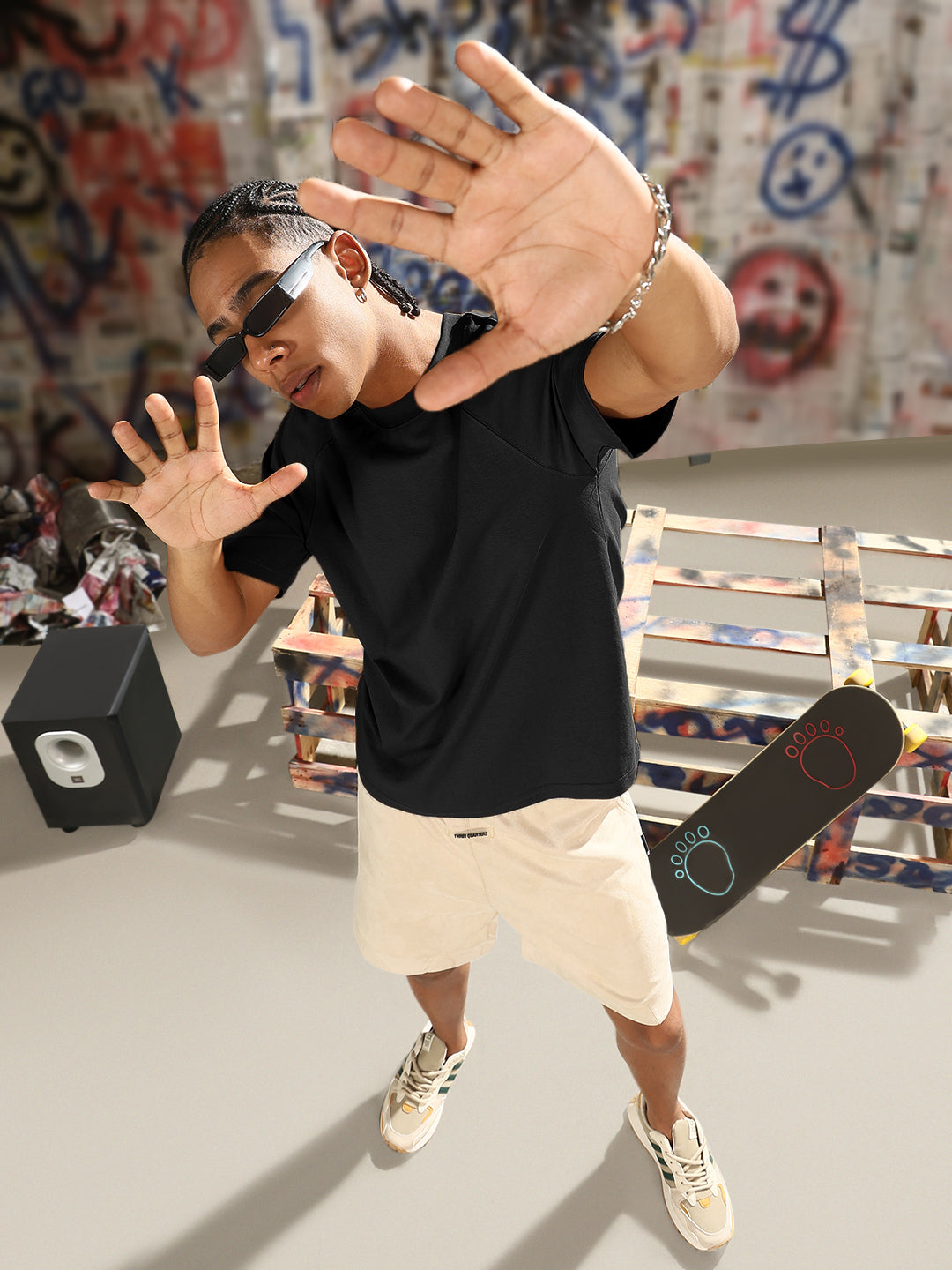 Men's Black Regular Fit T-Shirt