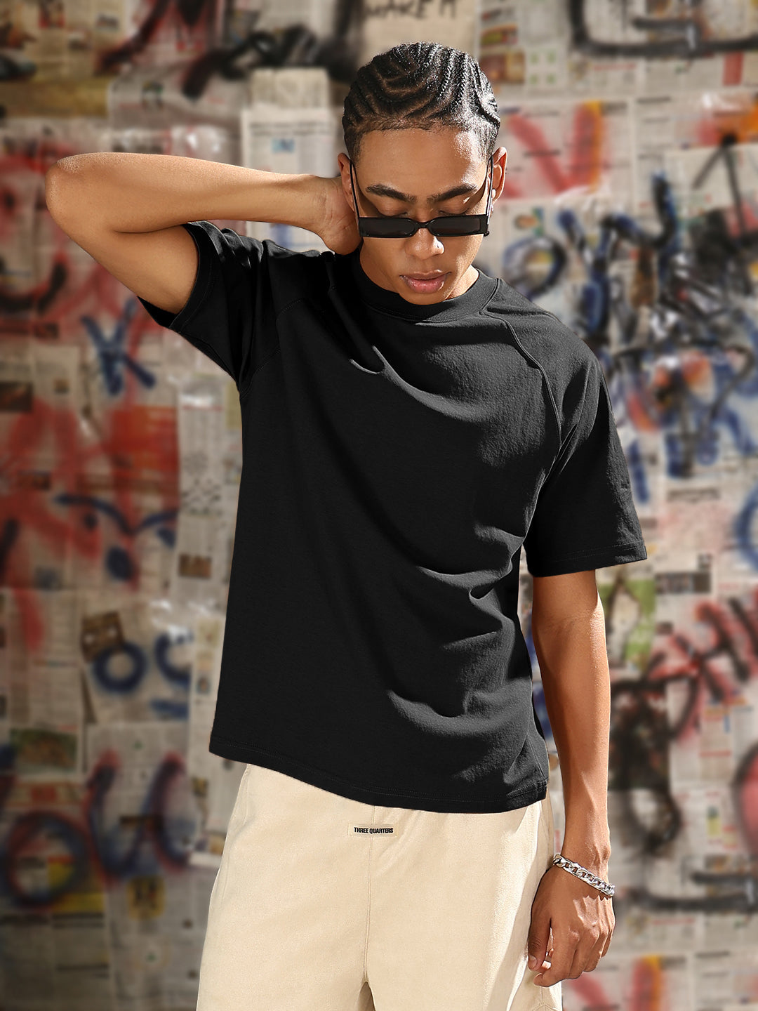 Men's Black Regular Fit T-Shirt
