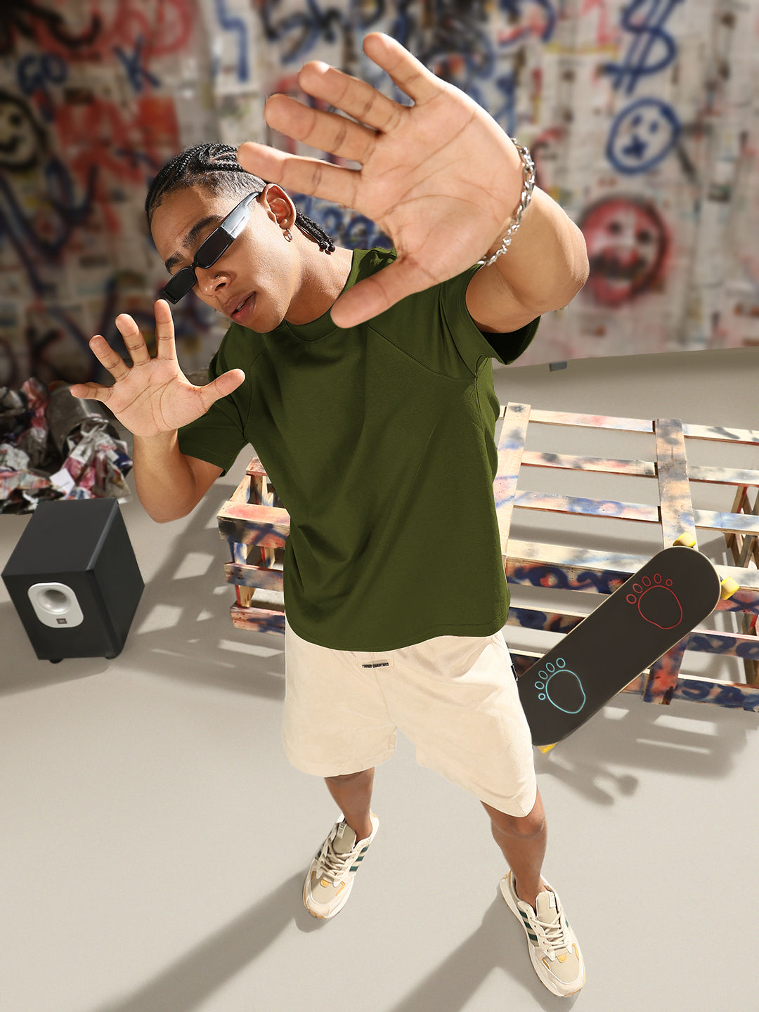 Men's Green Regular Fit T-Shirt