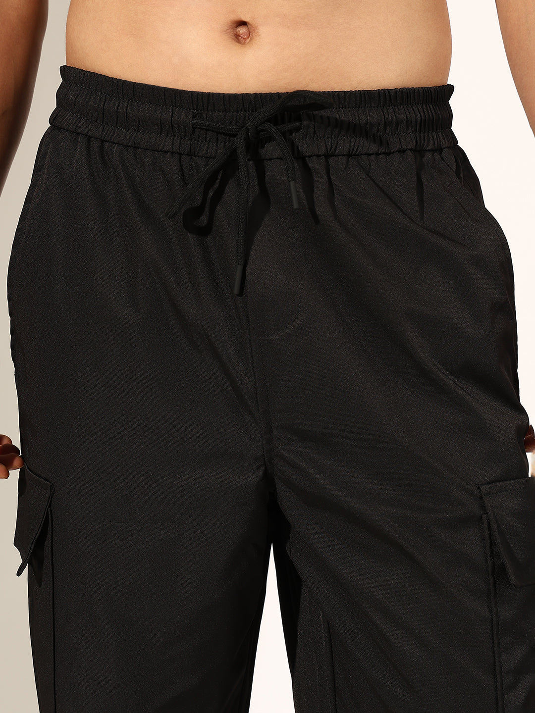 Men's Black Relaxed Fit Cargo Trouser with Utility Pockets