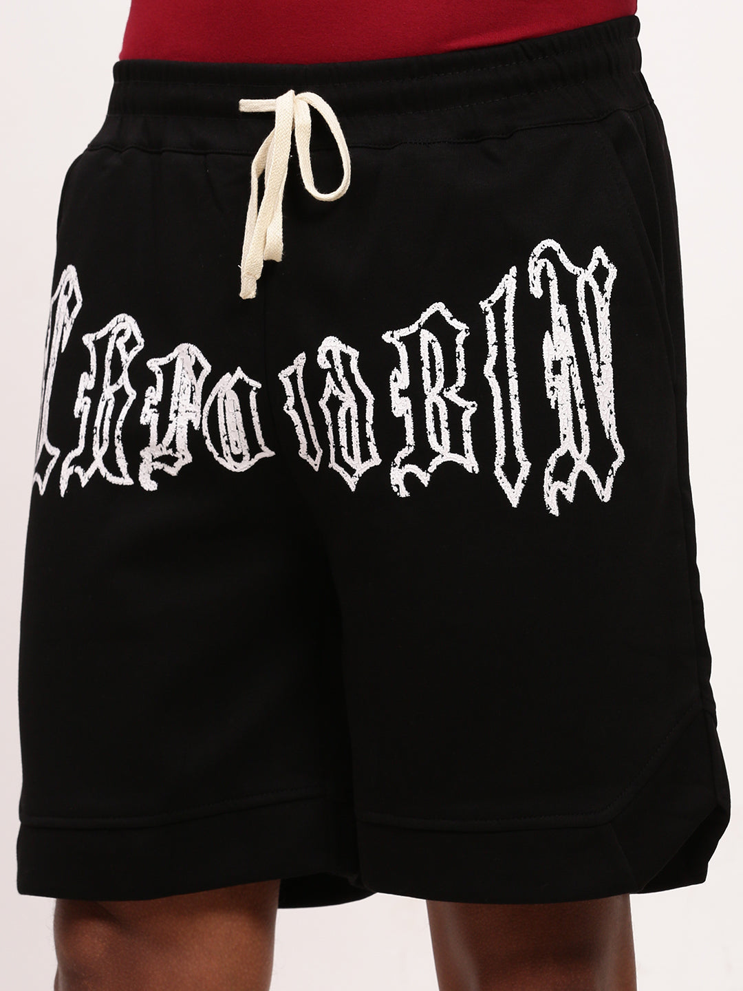 Men Black Graphic Shorts